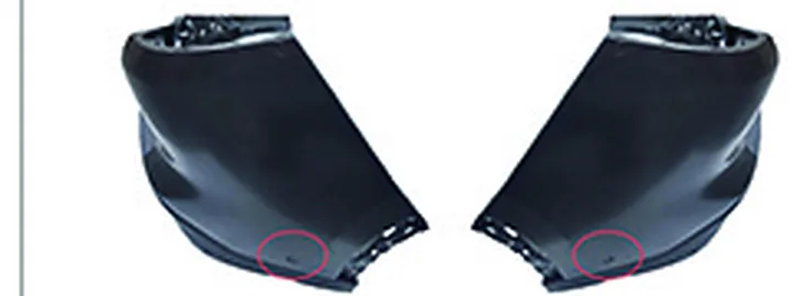 REAR BUMPER CORNER COVER WITH MODULE BRACKET & 1 HOLE